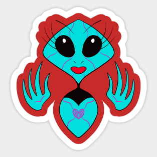 Alien heart Sticker